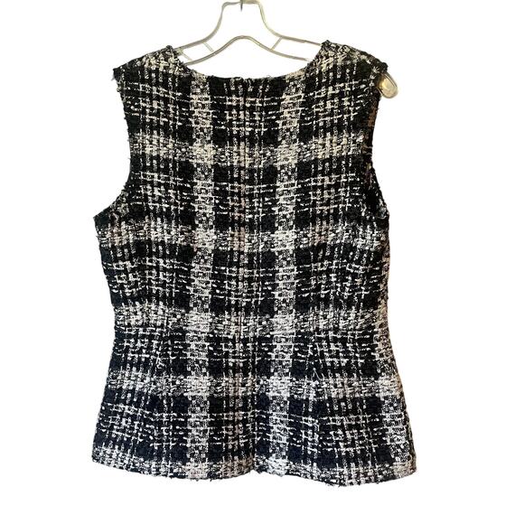 Theory Sculpted Tweed Peplum Top Sz L - Picture 5 of 6